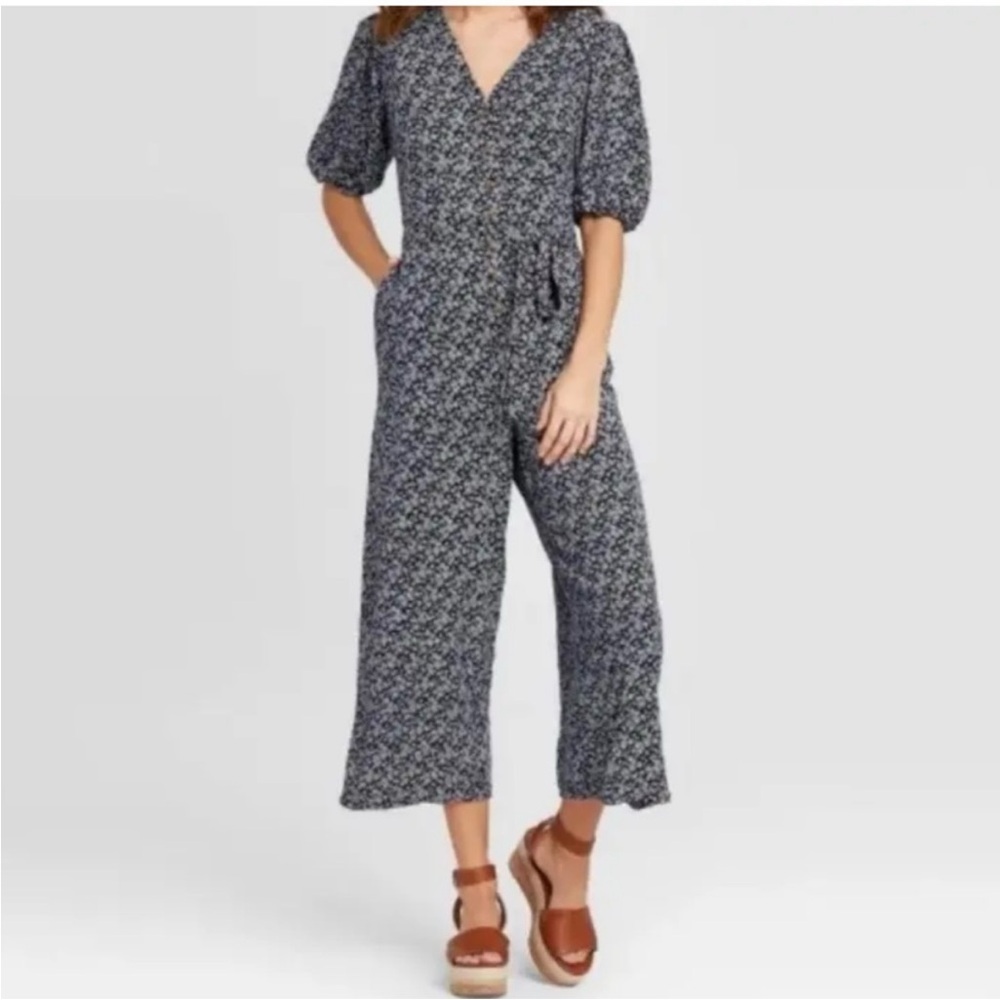 Universal Thread Navy Floral Jumpsuit